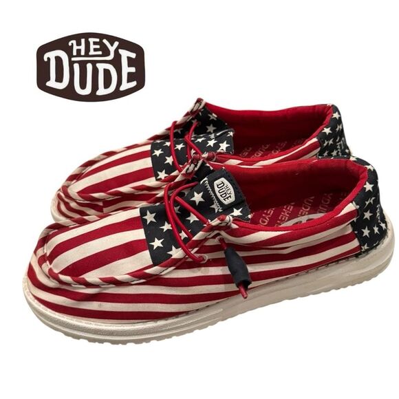 Hey Dude Wally Americana Men’s American Flag Loafers Shoes 9 main image 6